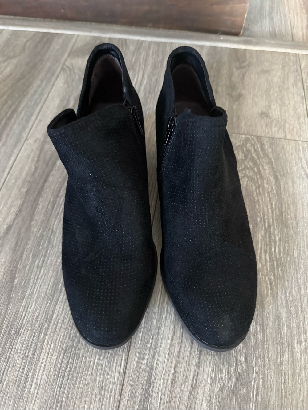NWOT Life Stride Black Suede Ankle Booties